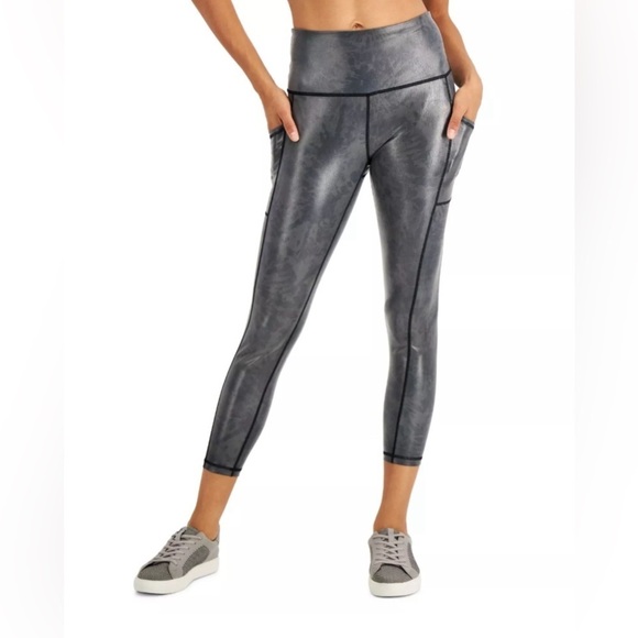 IDEOLOGY  Stretch Compression Flat Seems High Waist, Black/Metallic, XS spiral - Picture 9 of 9